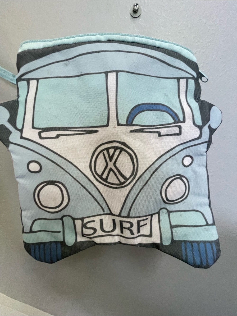 Surf Van Graphic Pouch in Light Blue